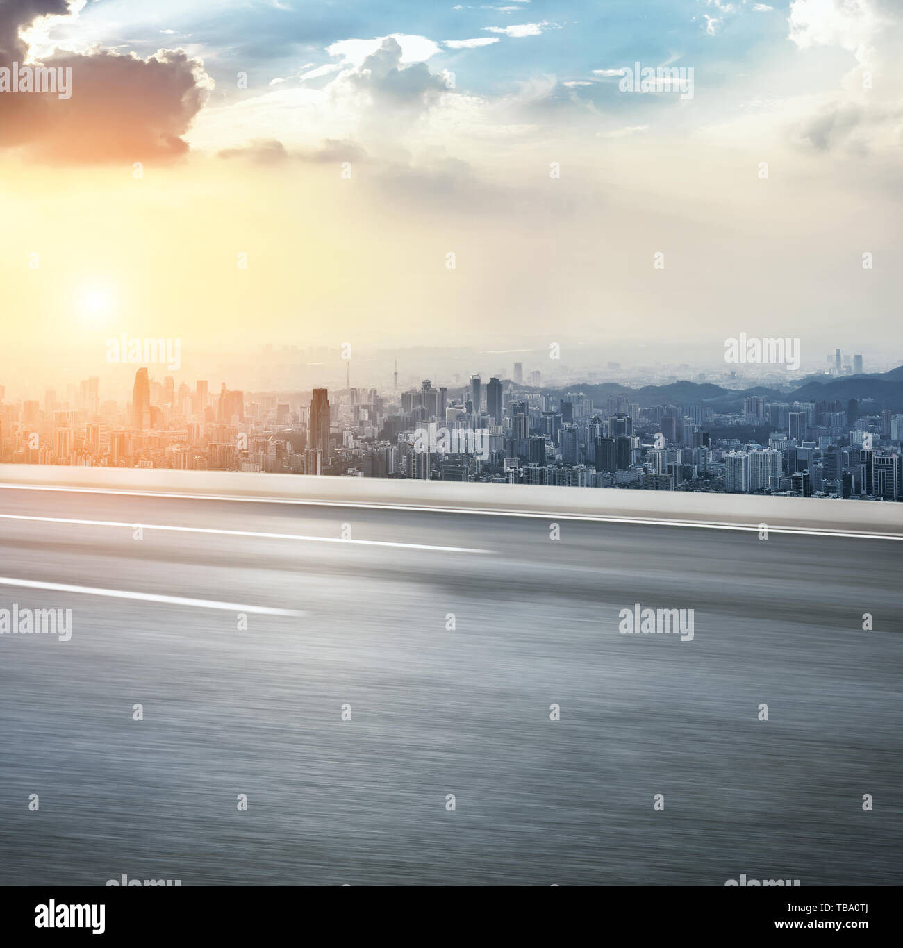 Road and city scenery Stock Photo - Alamy
