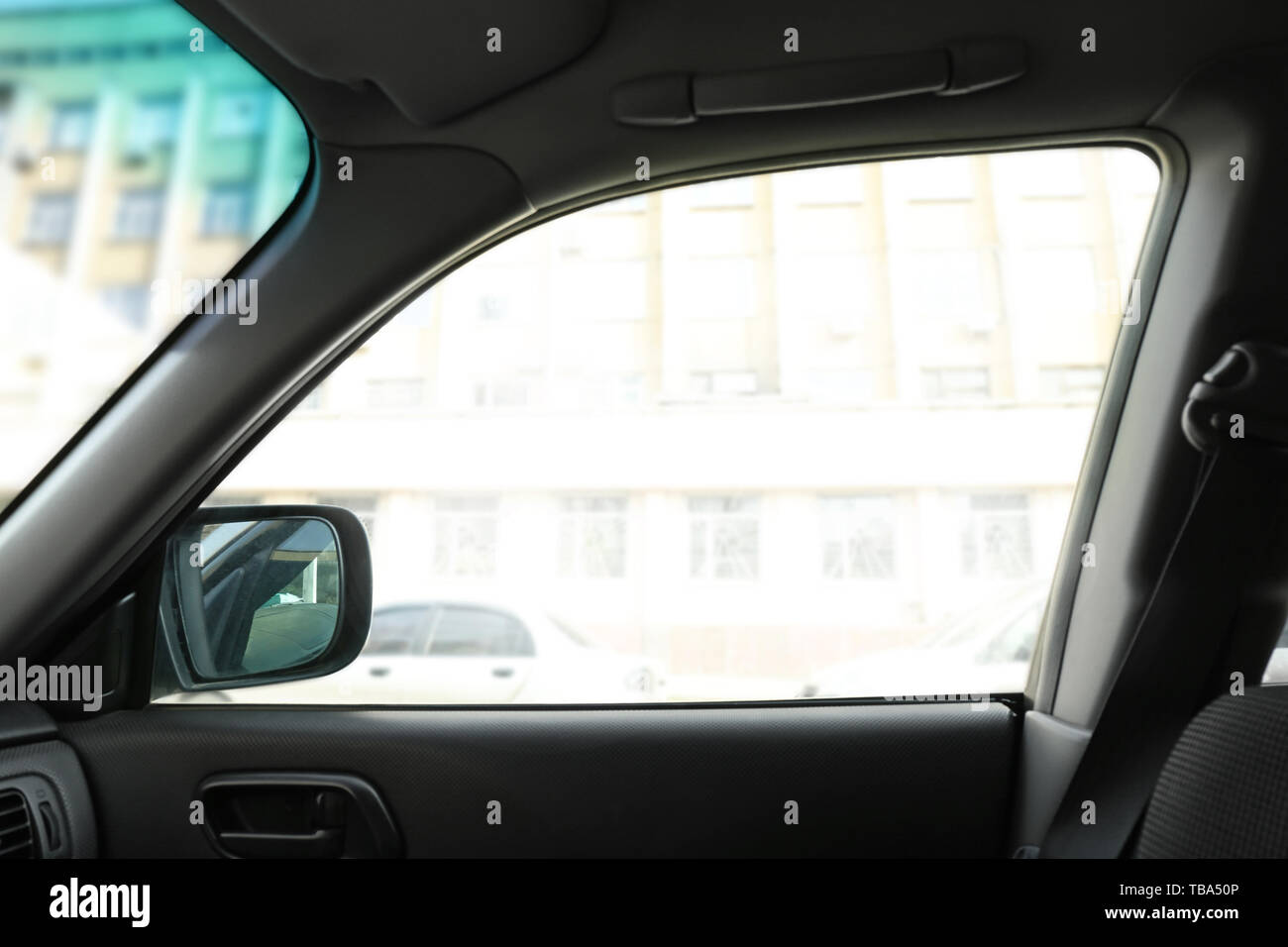 Side Window Of Modern Car View From Inside Stock Photo Alamy