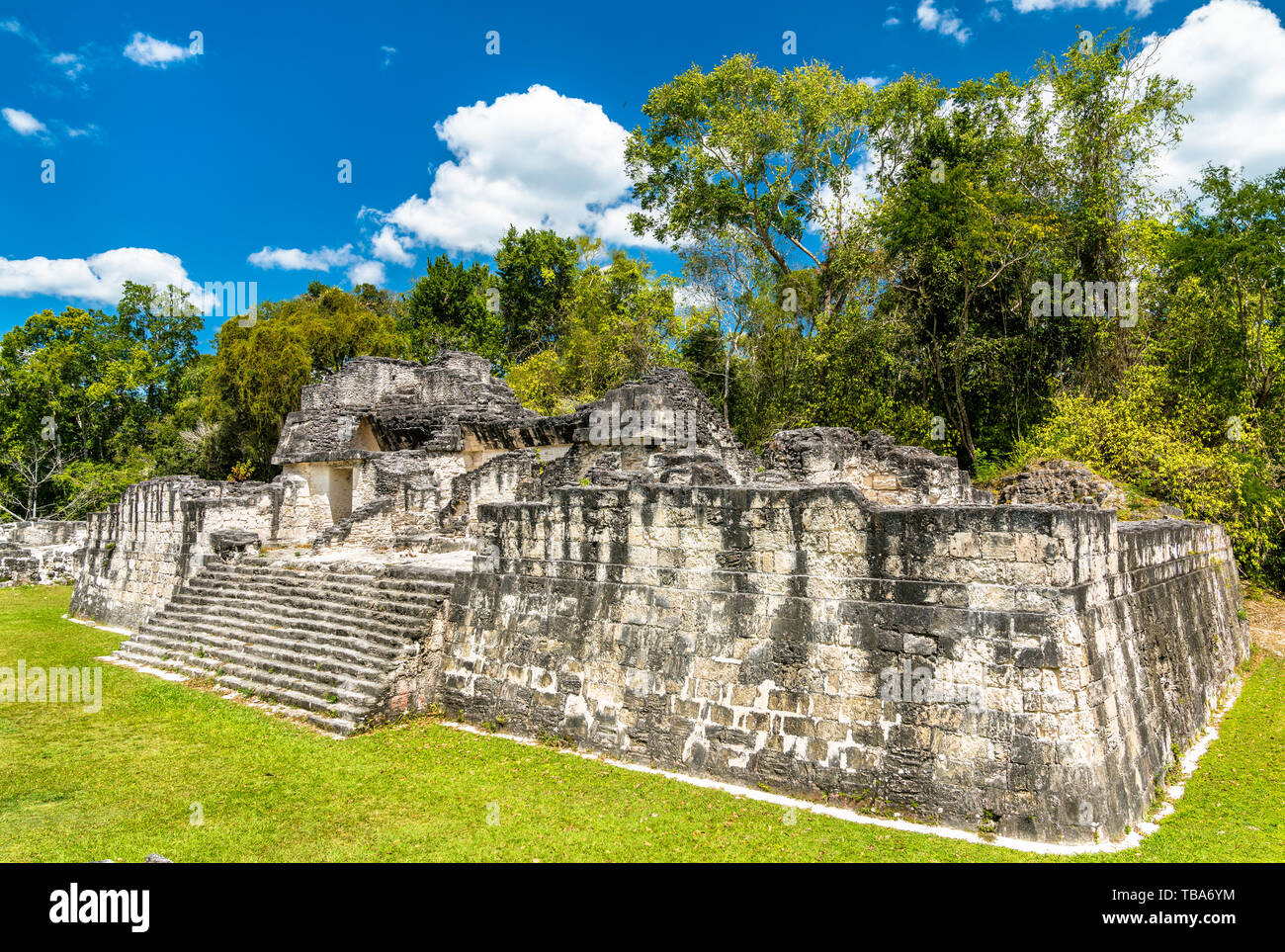 Ancient Mayan ruins at Tikal in Guatemala Stock Photo