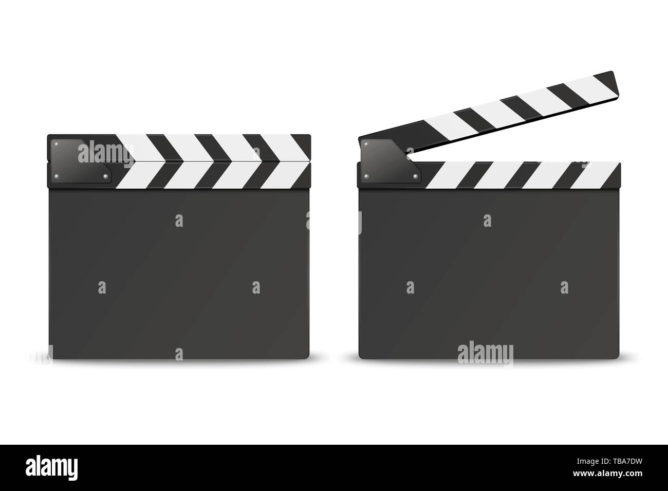 Vector 3d Realistic Blank Closed and Opened Movie Film Clap Board Icon Set  Closeup Isolated on White Background. Design Template of Clapperboard Stock  Vector Image & Art - Alamy