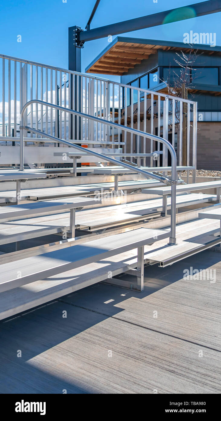 Bleacher Railing Tiered rows of benches hi-res stock photography and images - Alamy