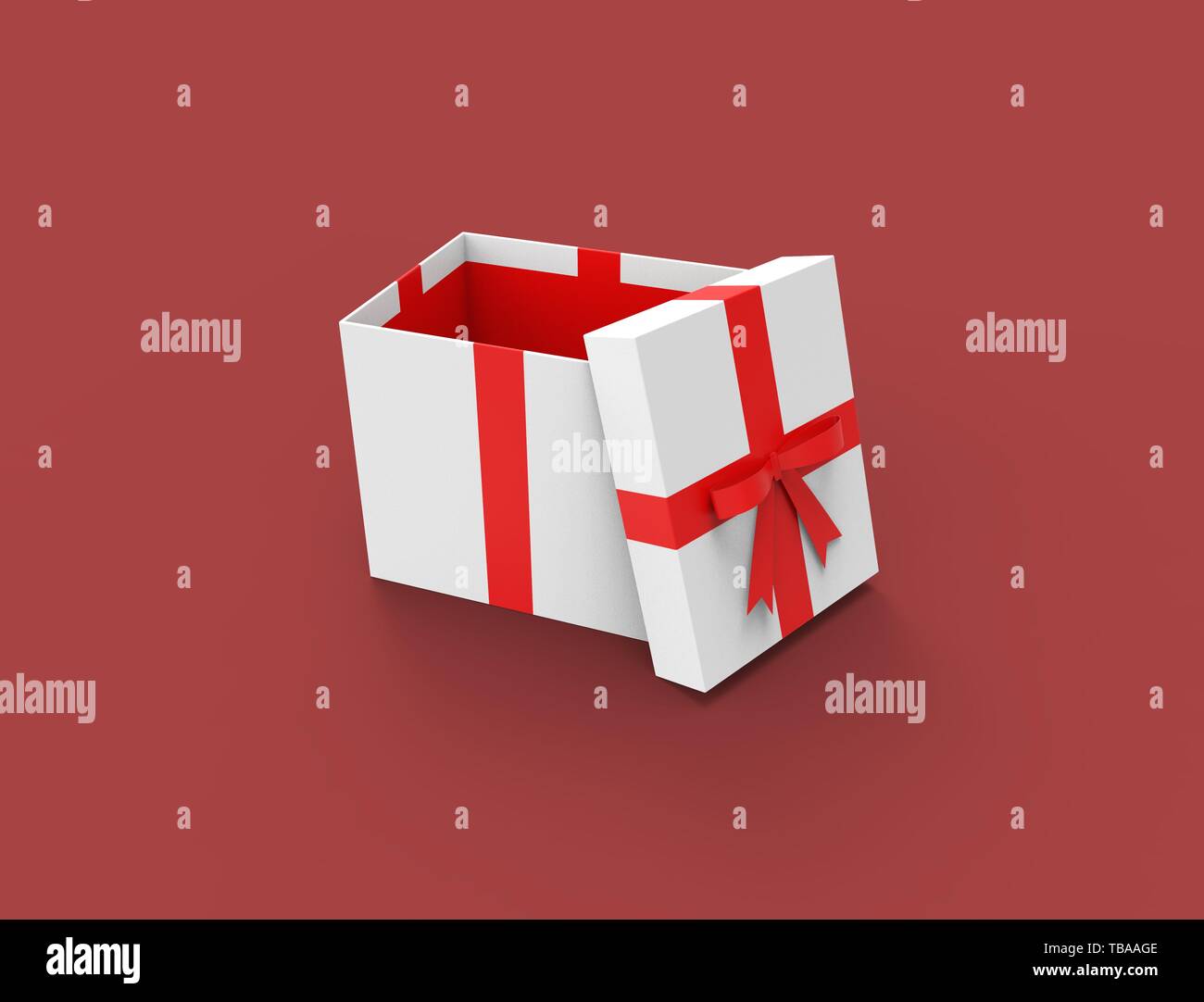 3D rendering of a gift box with open lit isolated in studio background ...