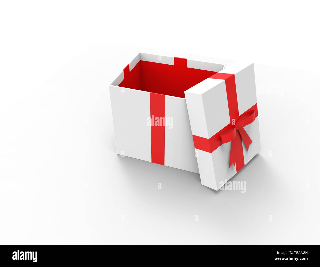 3D rendering of a gift box with open lit isolated in studio background ...