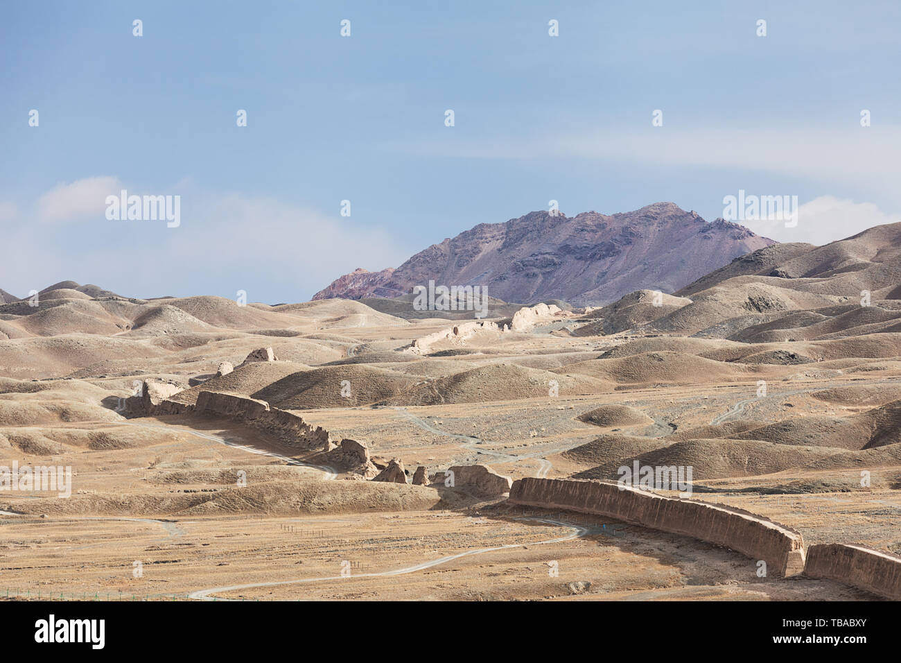 The ancient Great Wall by Helan Mountain Stock Photo Alamy