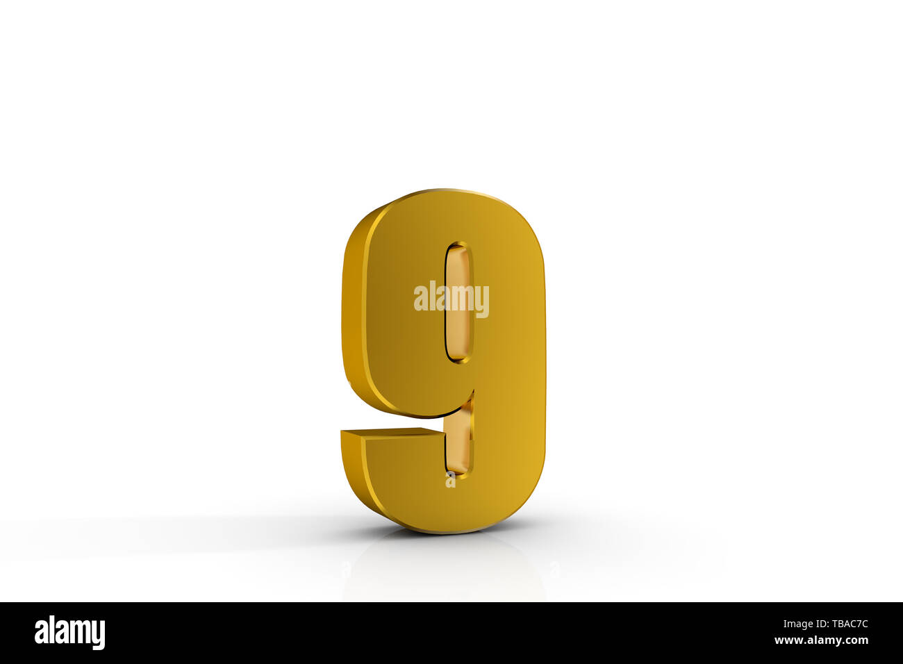 3d white isolated number nine hi-res stock photography and images - Alamy
