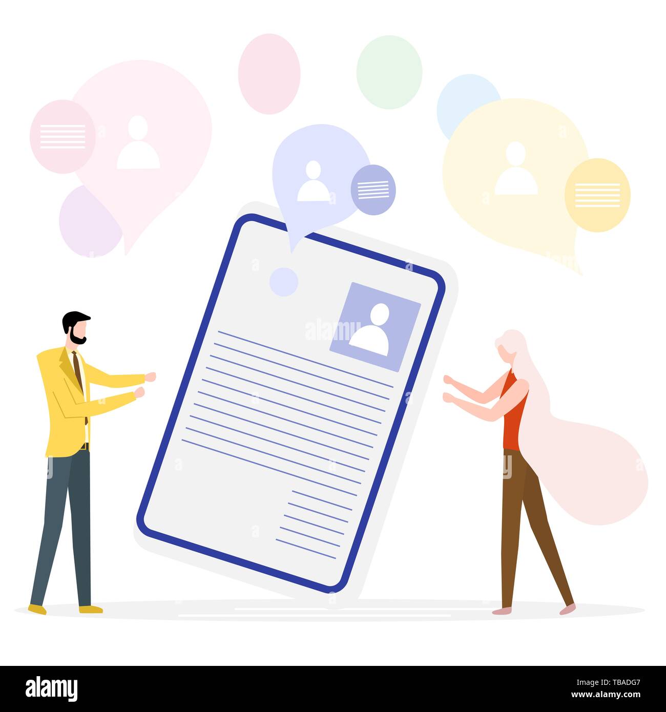 Vector Illustration With Staff Recruitment Hiring Employees