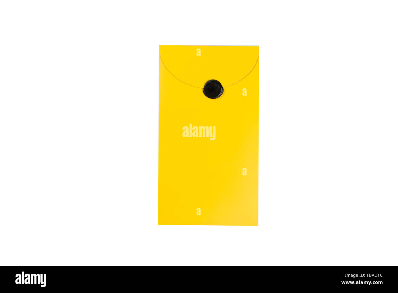 isolated yellow closed envelope on white background Stock Photo