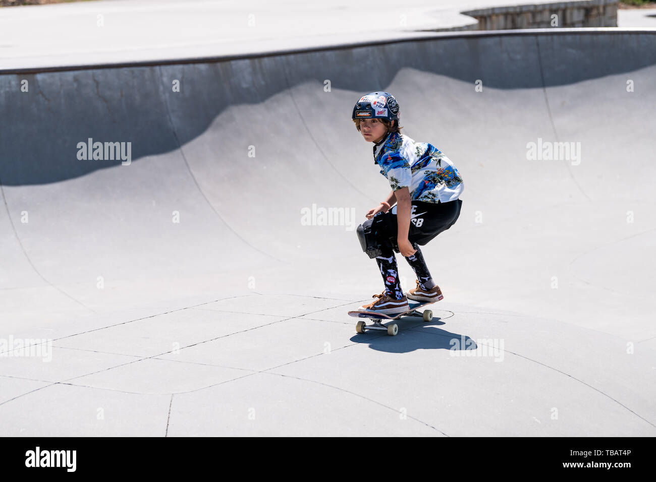 Atlanta, USA - April 20, 2018: Historic Fourth Ward skate park in ...