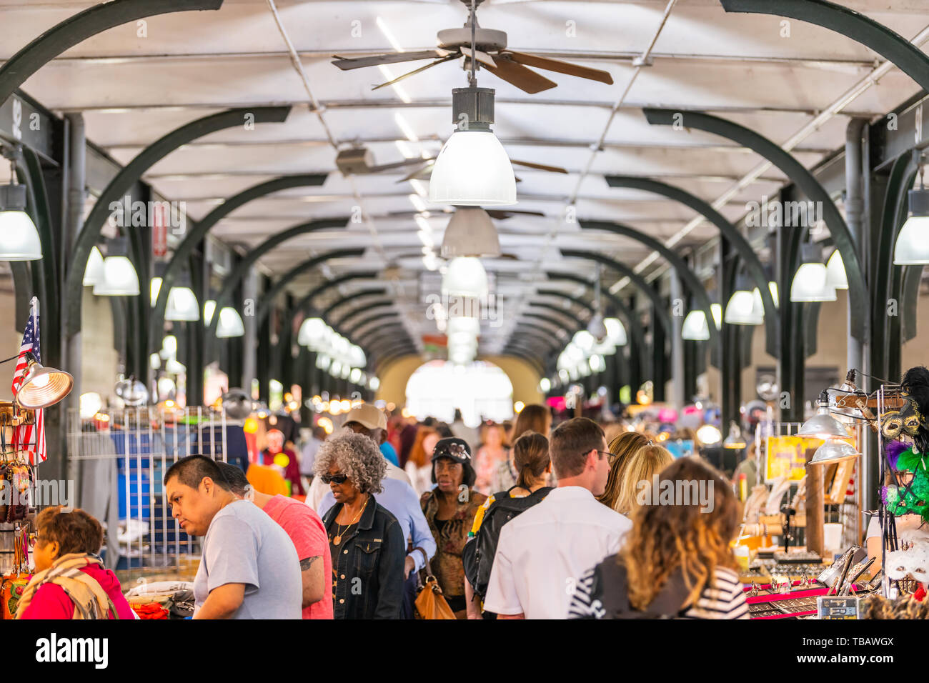 New Orleans, USA April 23, 2018 Old town French Quarter covered food