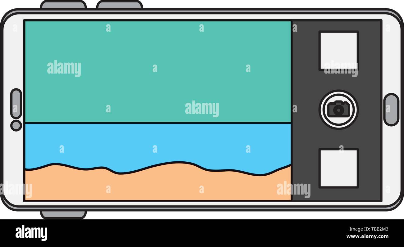 smartphone with summer beach seascape scene Stock Vector Image & Art ...