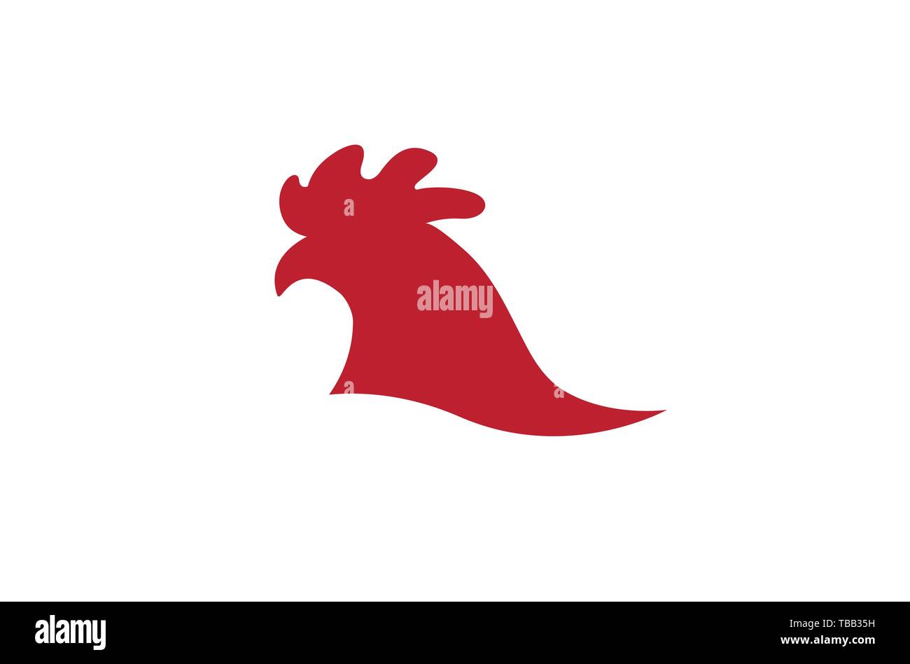 Creative Red Rooster Head Logo Design Symbol Vector Illustration Stock