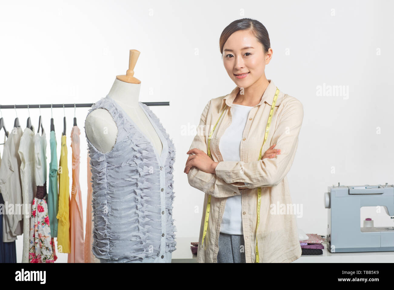 Costume designer designs costumes Stock Photo