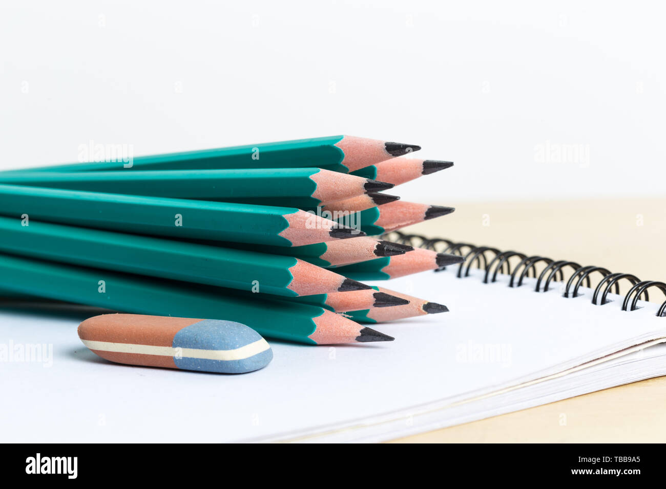 notebooks and pencil Stock Photo