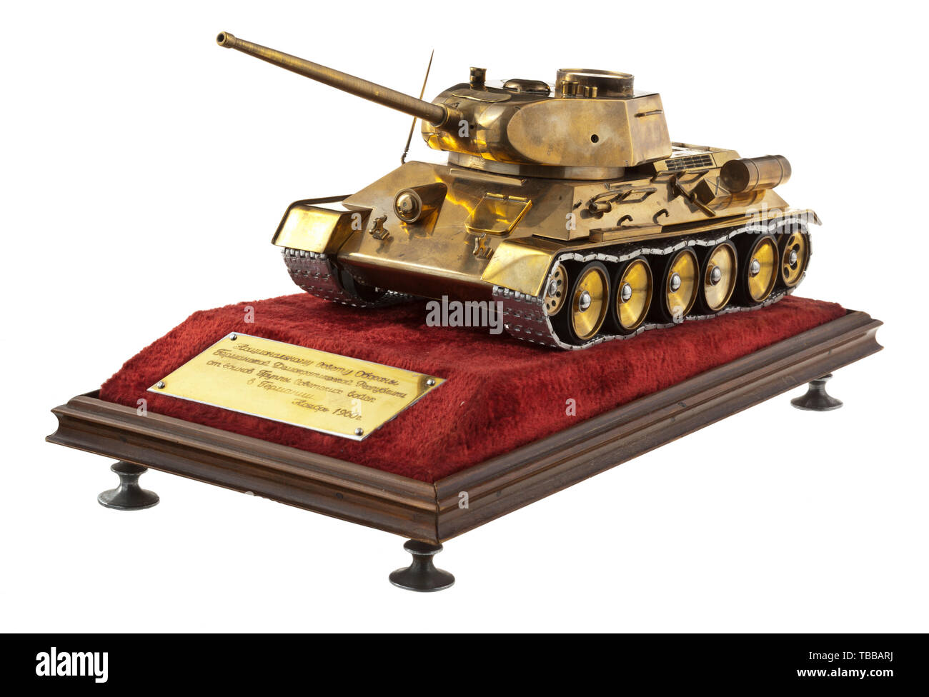 A T 34 tank model as a gift of honour to the Nationale Verteidigungsrat