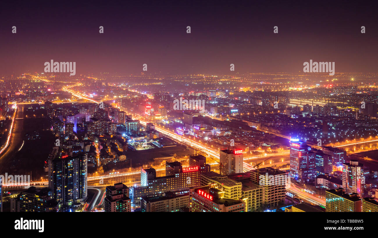 The Central Television Tower has a bird's-eye view of Beijing at night ...