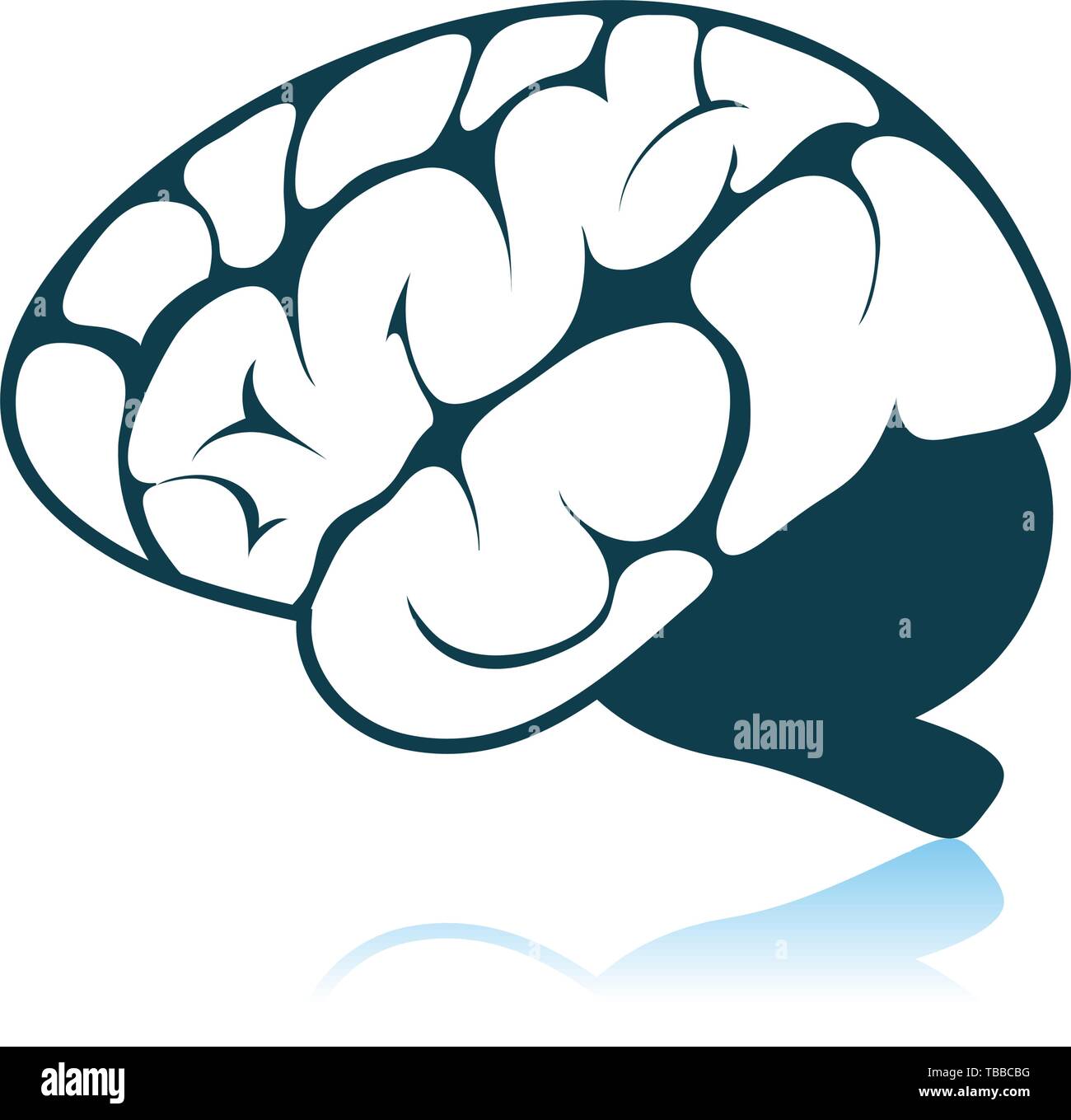 Brain Icon. Shadow Reflection Design. Vector Illustration Stock Vector ...