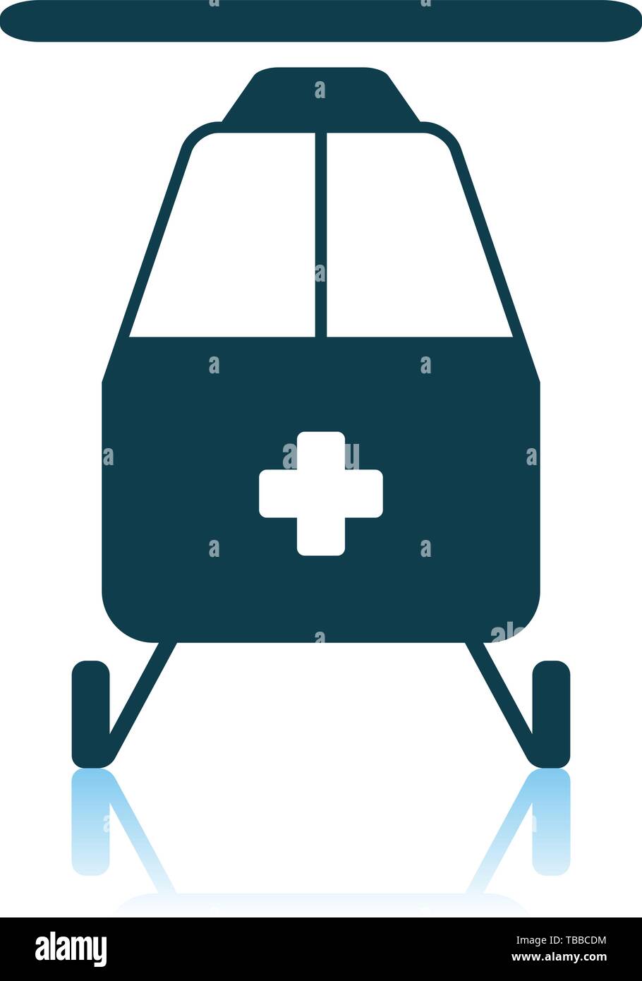 Medevac Icon. Shadow Reflection Design. Vector Illustration. Stock Vector