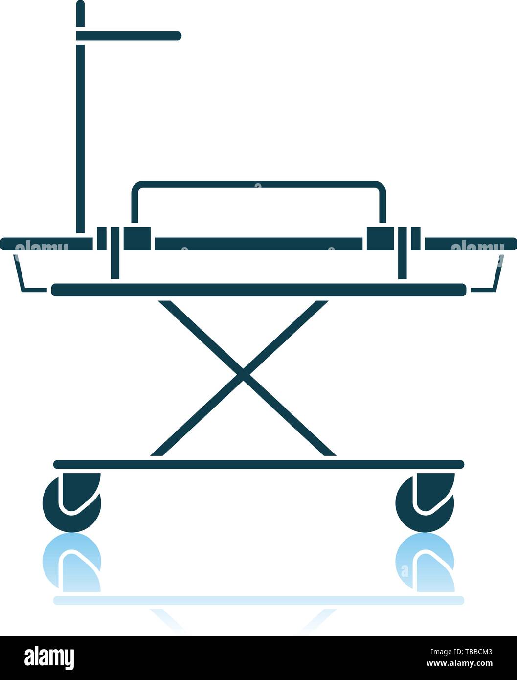 Medical Stretcher Icon. Shadow Reflection Design. Vector Illustration. Stock Vector
