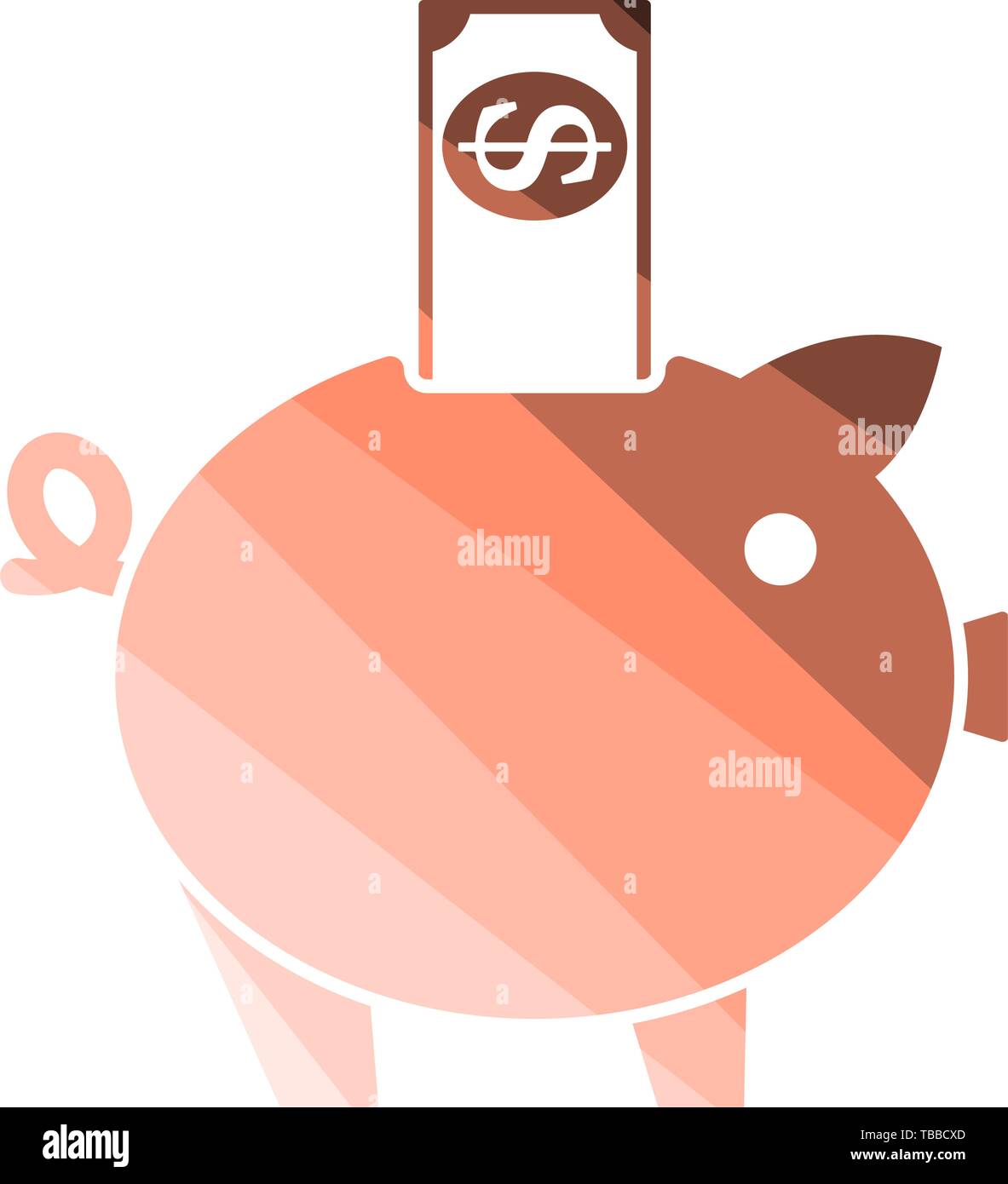 Piggy Bank Icon. Flat Color Ladder Design. Vector Illustration Stock ...