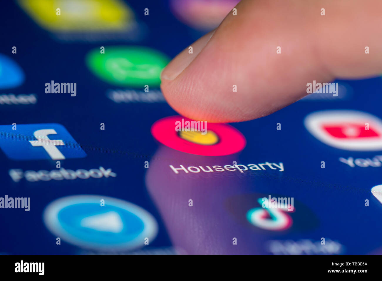 Icon of WhatsApp and other social media communication apps on a Samsung  Galaxy smartphone's touchscreen Stock Photo - Alamy