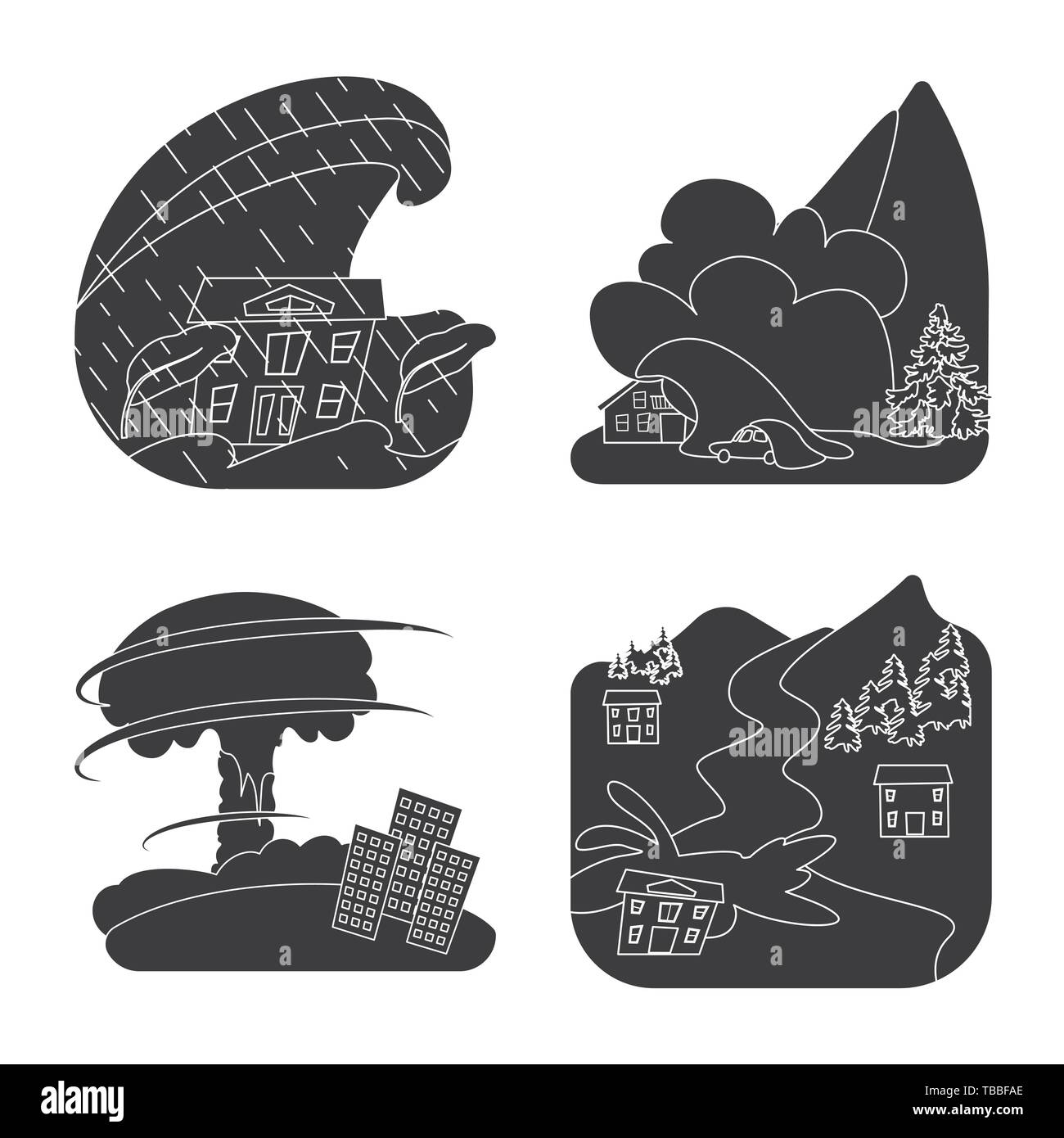 Isolated object of calamity and crash logo. Set of calamity and ...