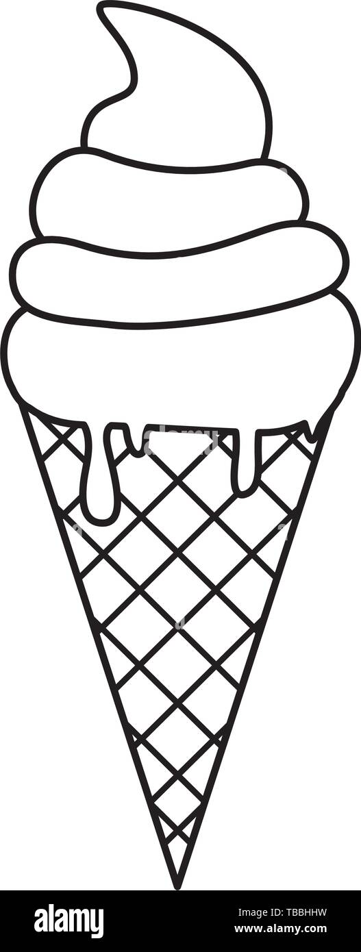 sweet ice cream cone icon Stock Vector