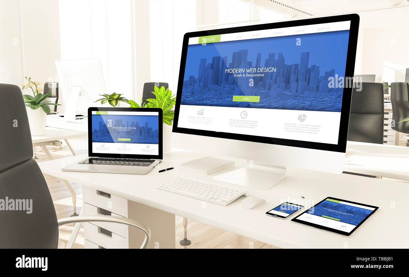 Responsive Devices Showing Responsive Modern Web Design At Loft
