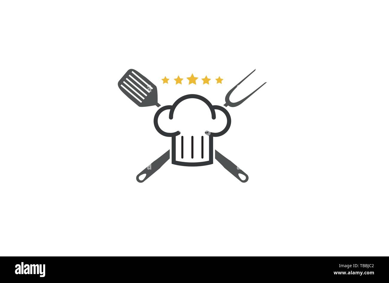 Creative Chef Spatula Logo Design Symbol Vector Illustration Stock Vector