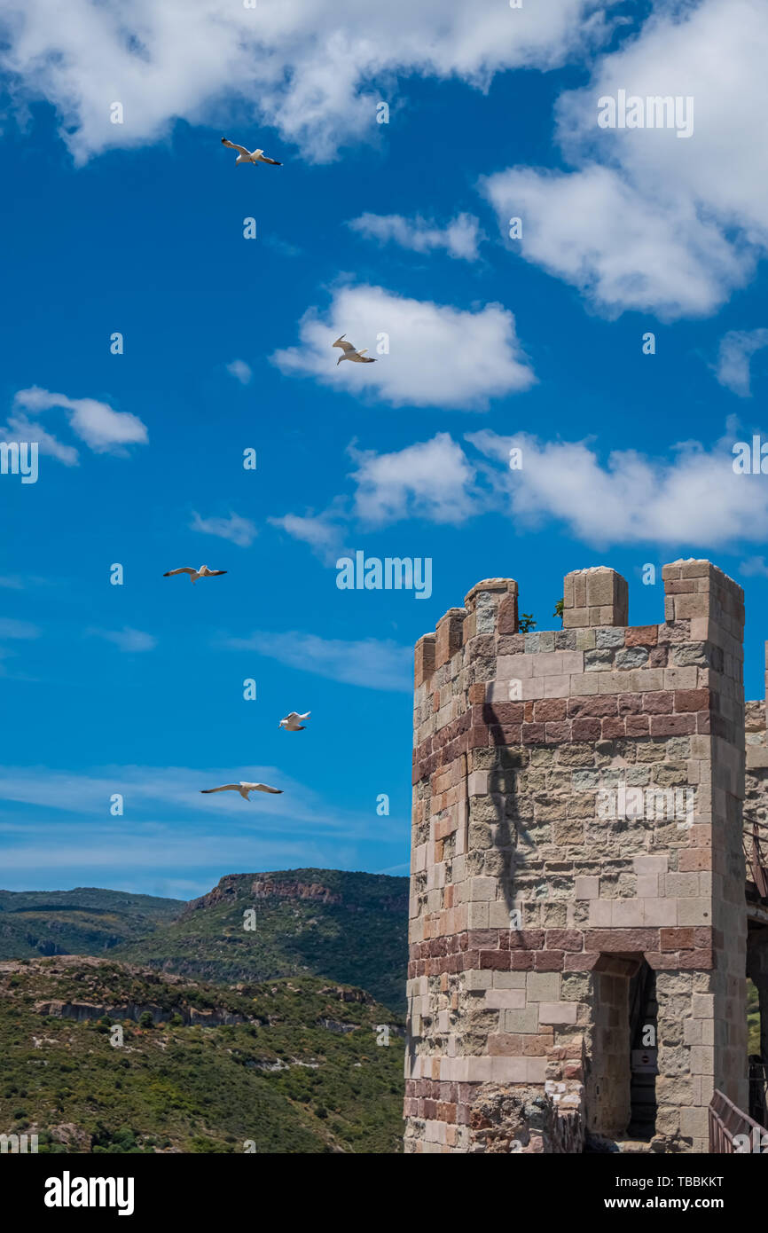 Malaspina Castle, Bosa, province of Oristano, a picturesque village of ancient origins, Sardinia, Italy. Stock Photo