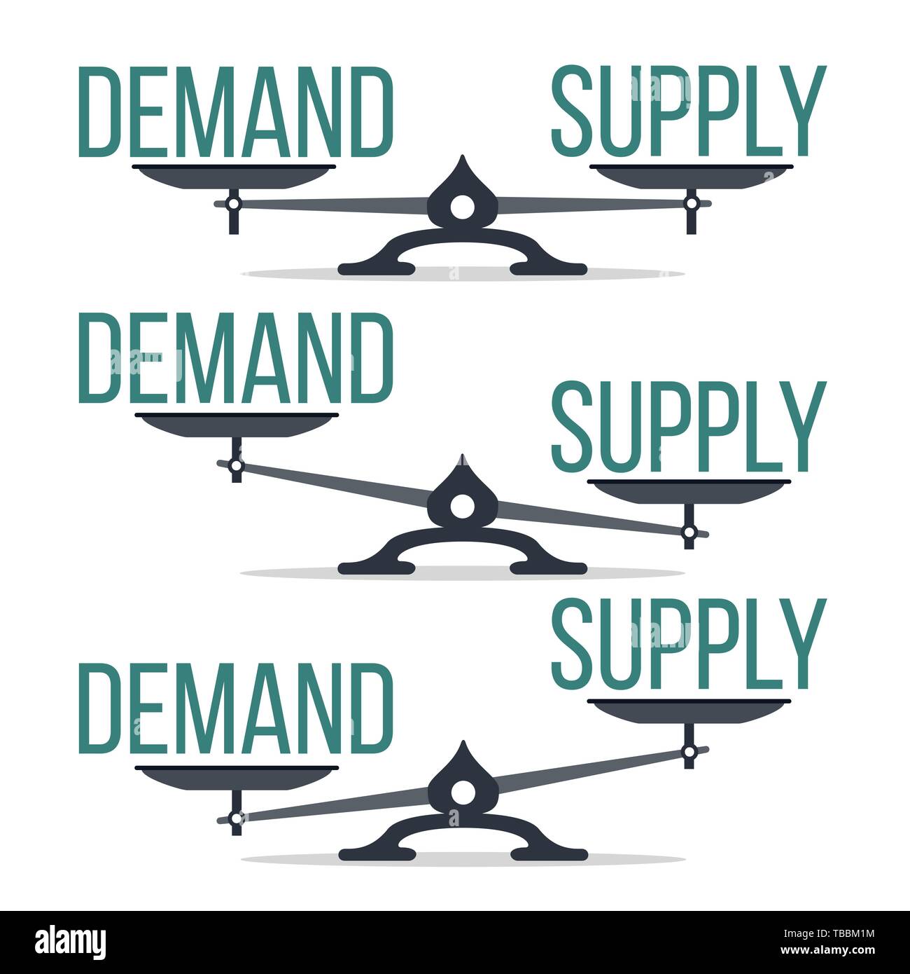 Demand And Supply Balance On Scale Set Vector Stock Vector Image & Art -  Alamy