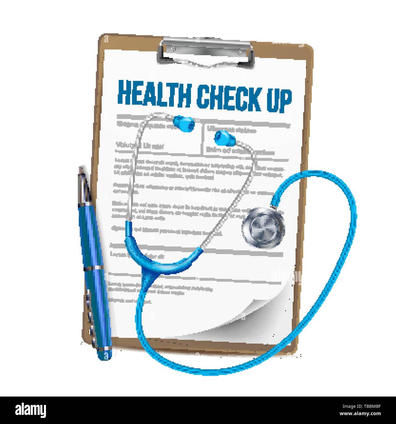 Clipboard With List Of Health Check Up Vector Stock Vector Image & Art