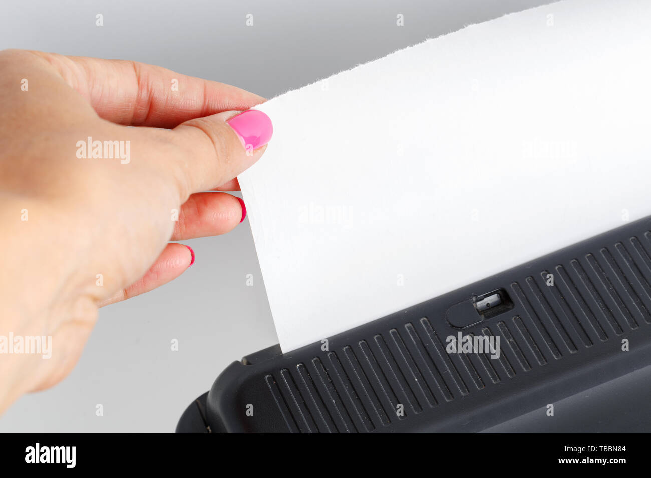 old fax machine on the table Stock Photo Alamy