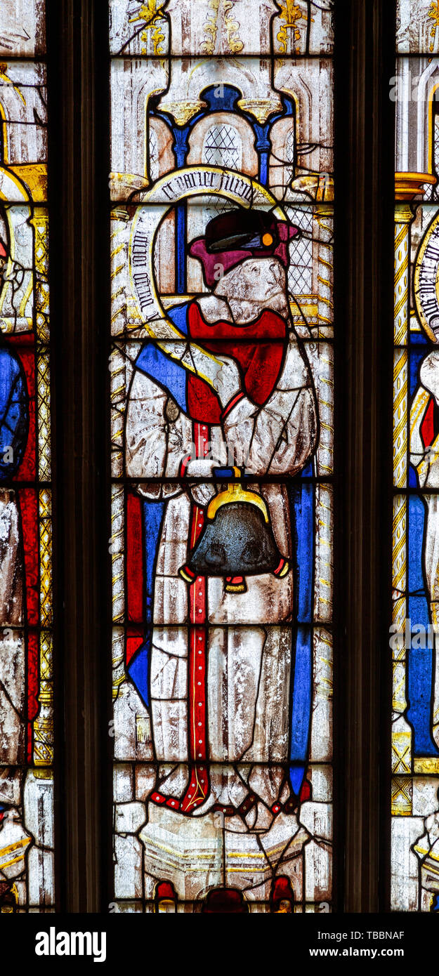 Sixteenth century stained glass windows inside church of Saint Mary ...