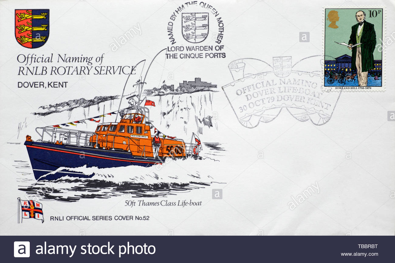Post Office First Day Cover 1979, Official naming of the RNLB Rotary Service Stock Photo