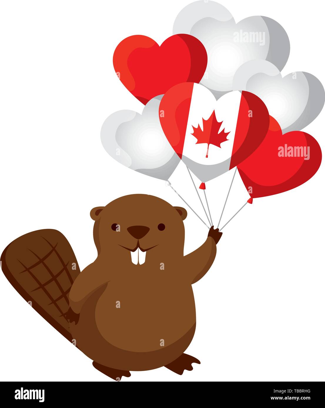balloons helium with canadian flag and beaver Stock Vector Image & Art