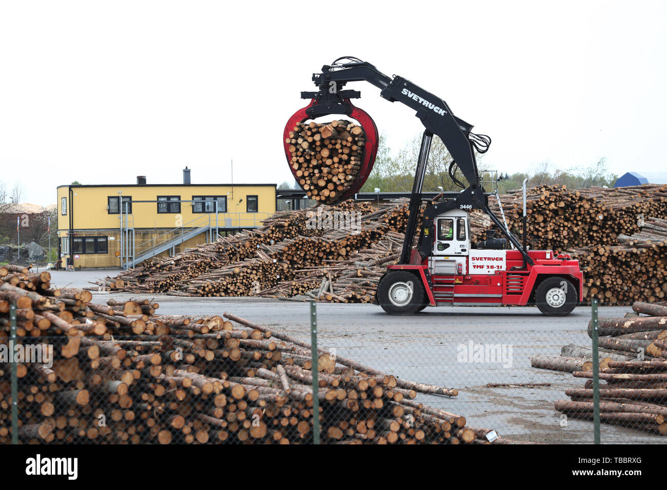Timber at Braviken's paper mill is a newspaper and special paper mill