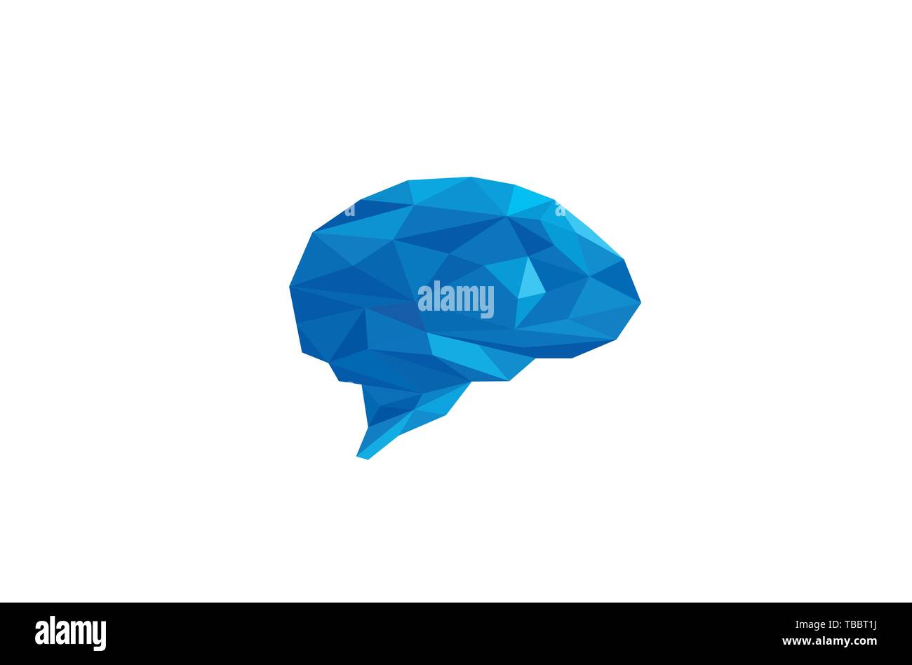 Creative Blue Pixelated Brain Logo Vector Illustration Stock Vector