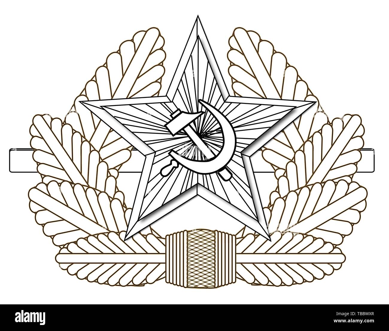 A Russian army enamel pin cap badge Stock Vector
