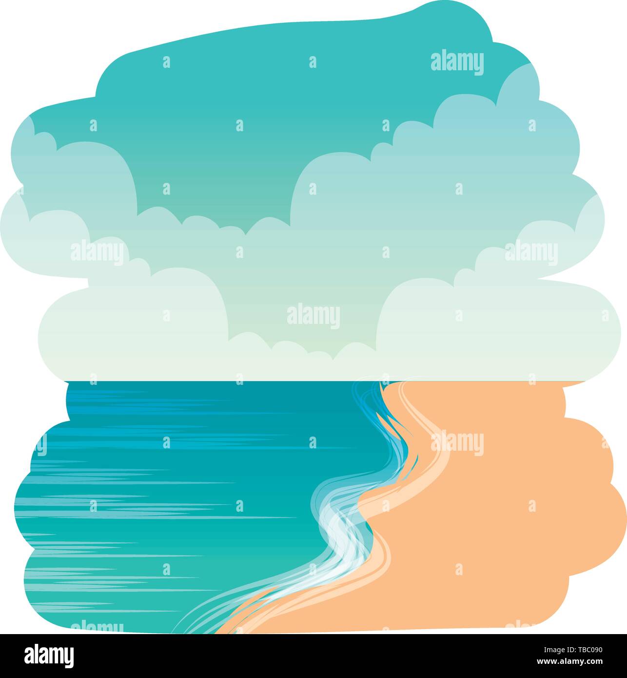summer beach seascape scene icon Stock Vector Image & Art - Alamy