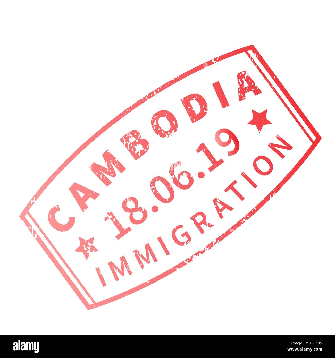 Cambodia International travel visa stamp isolated on white. Arrival sign  purple rubber stamp with texture Stock Vector Image & Art - Alamy