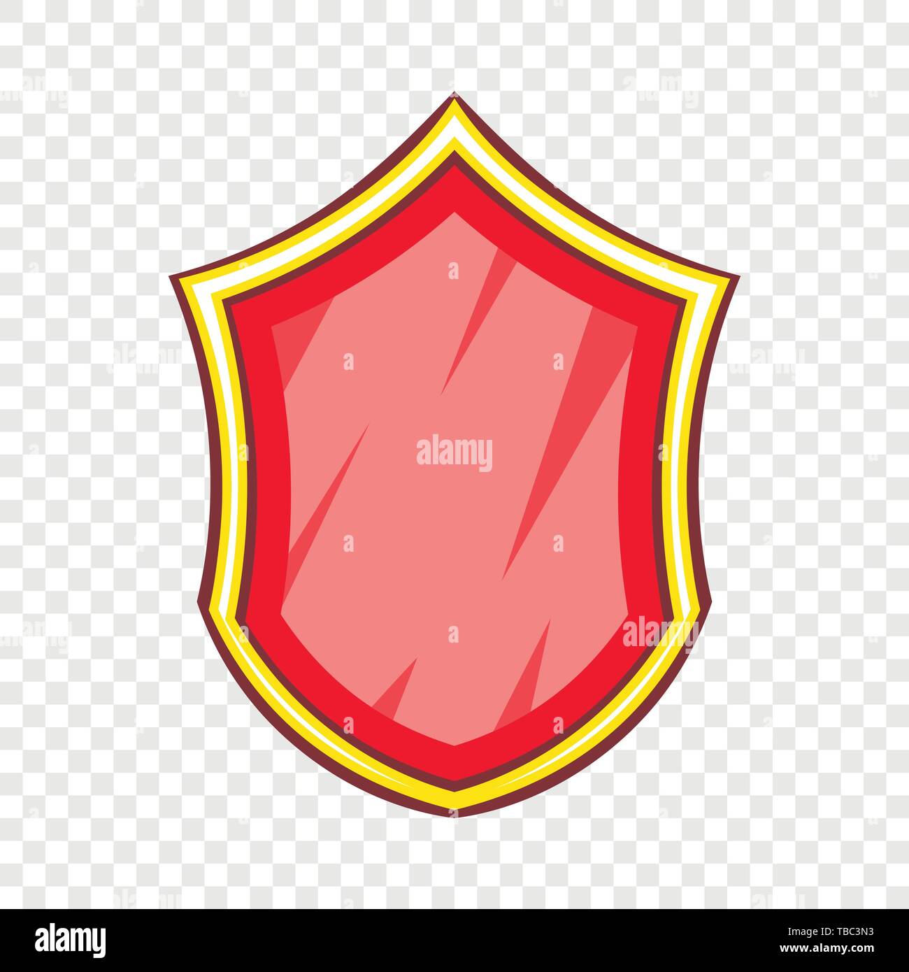 Red safety protection shield icon, cartoon style Stock Vector Image ...
