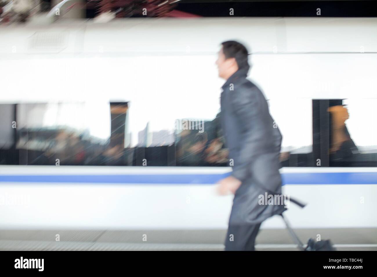 Train docking at platform train hi-res stock photography and images - Alamy