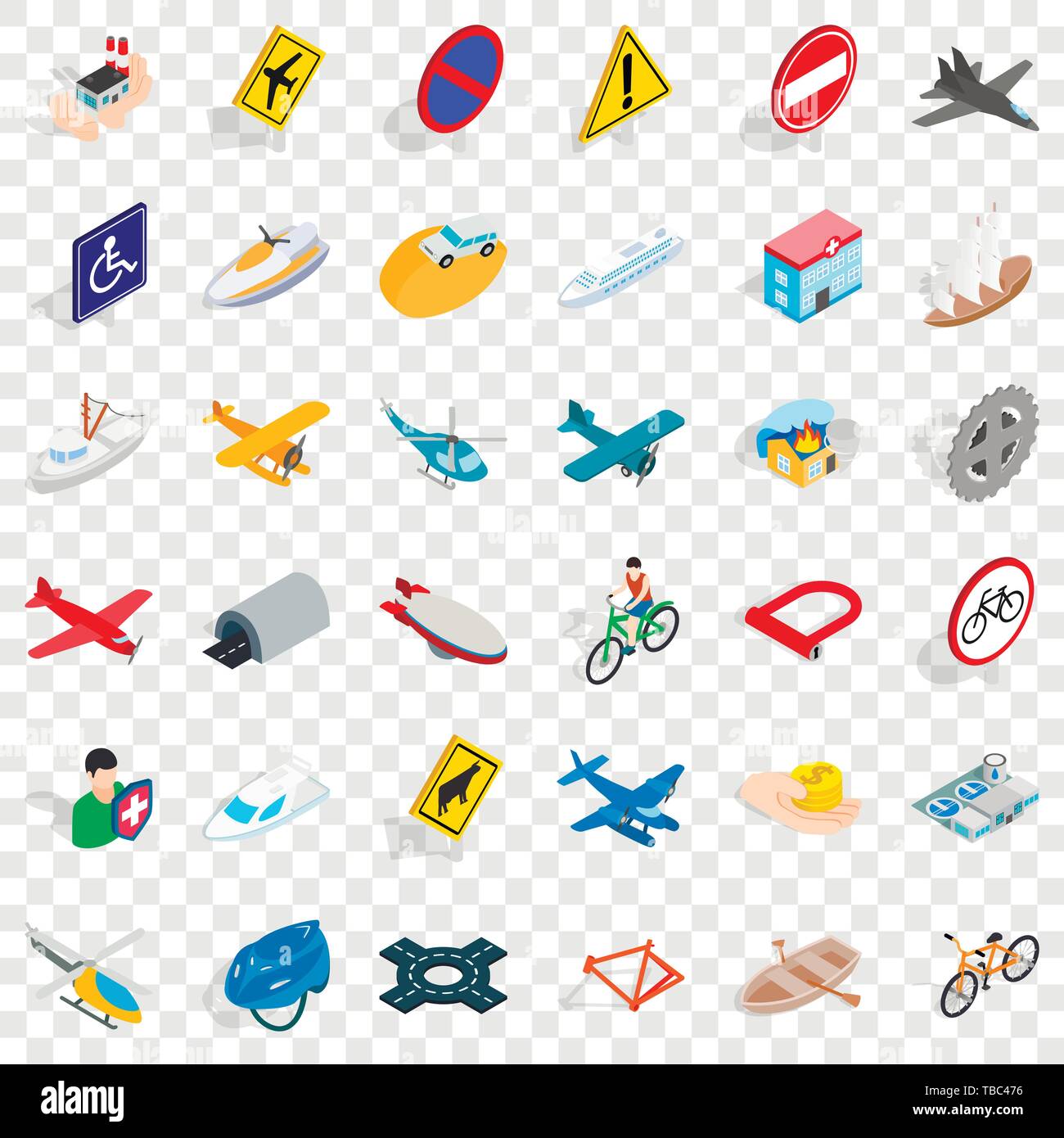 Factory icons set, isometric style Stock Vector