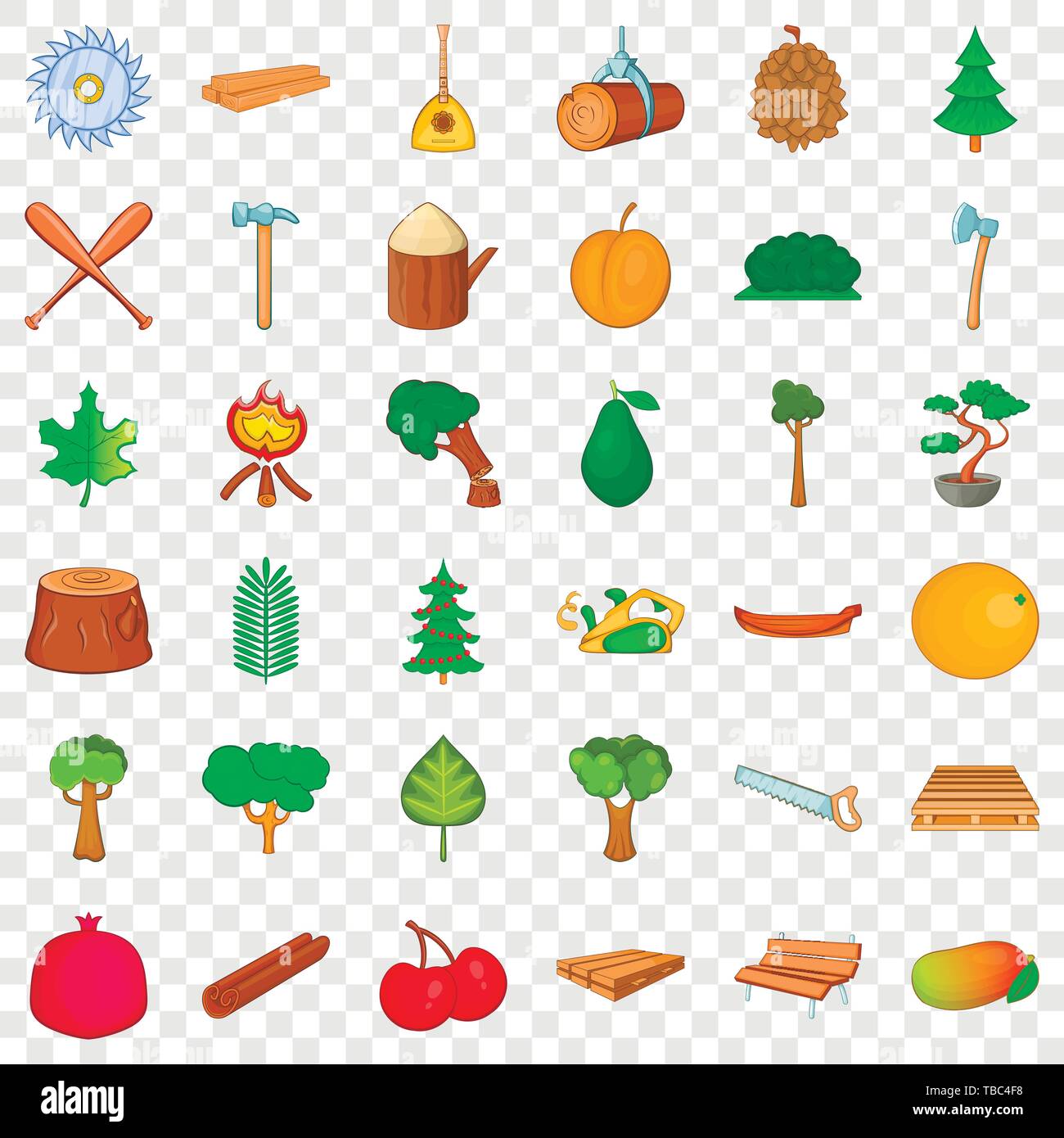 Foliage icons set, cartoon style Stock Vector Image & Art - Alamy