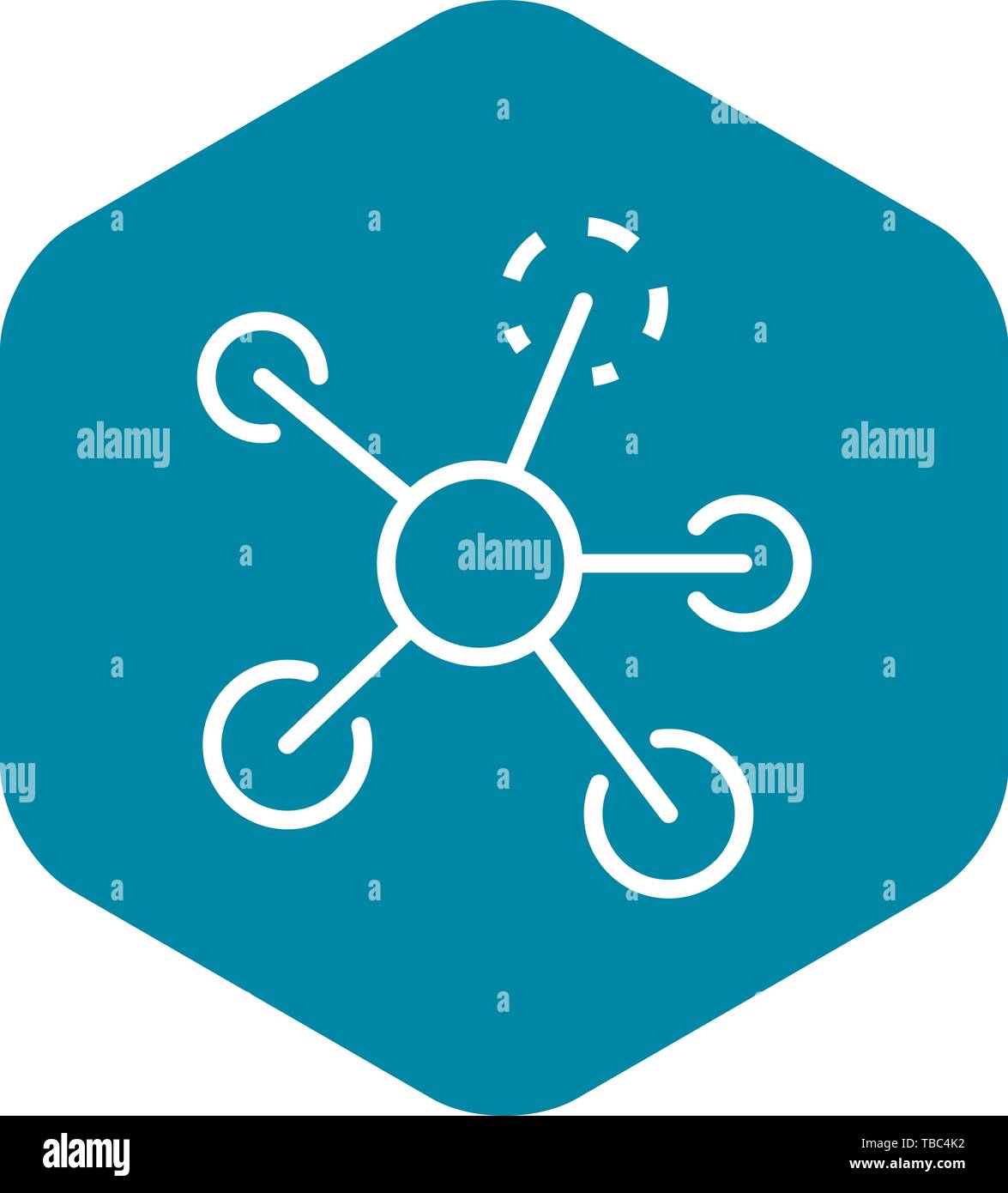 Concept molecule icon, outline style Stock Vector