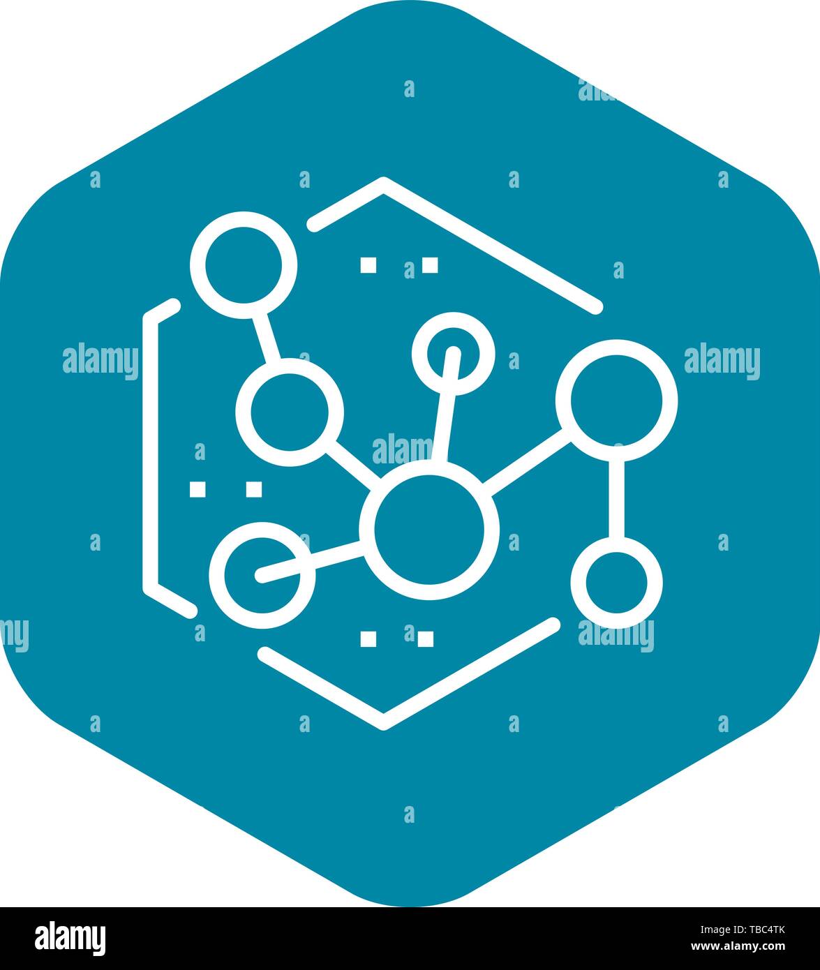 New molecule icon, outline style Stock Vector