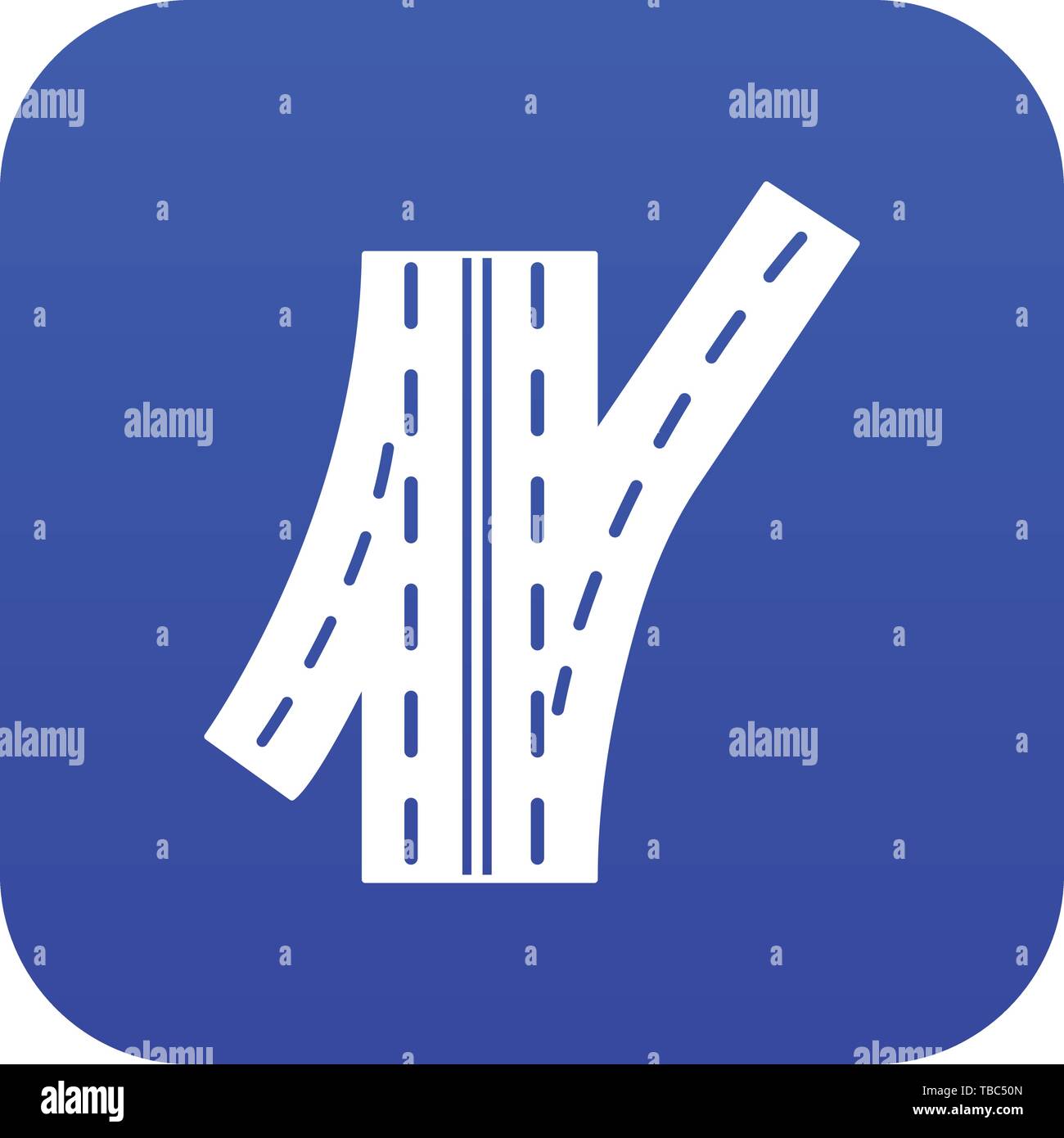 Road junction icon blue vector - Road Junction Icon Blue Vector TBC50N 