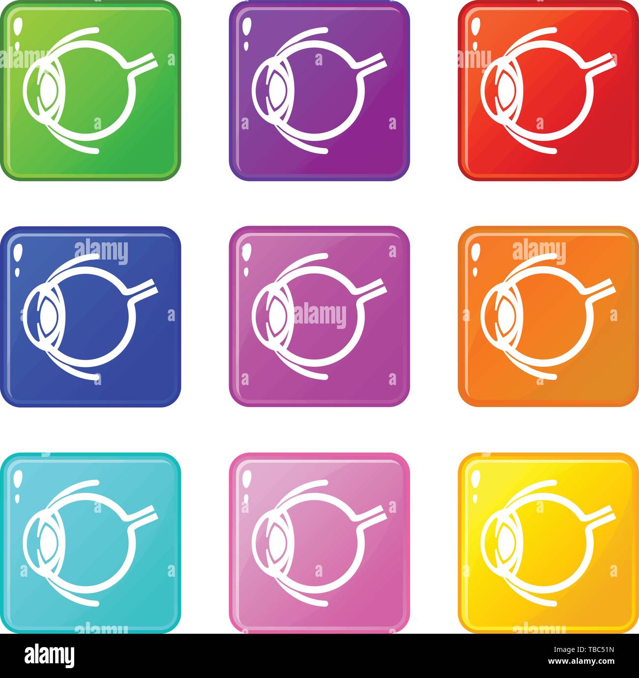 Anatomy of eye icons set 9 color collection Stock Vector Image & Art ...