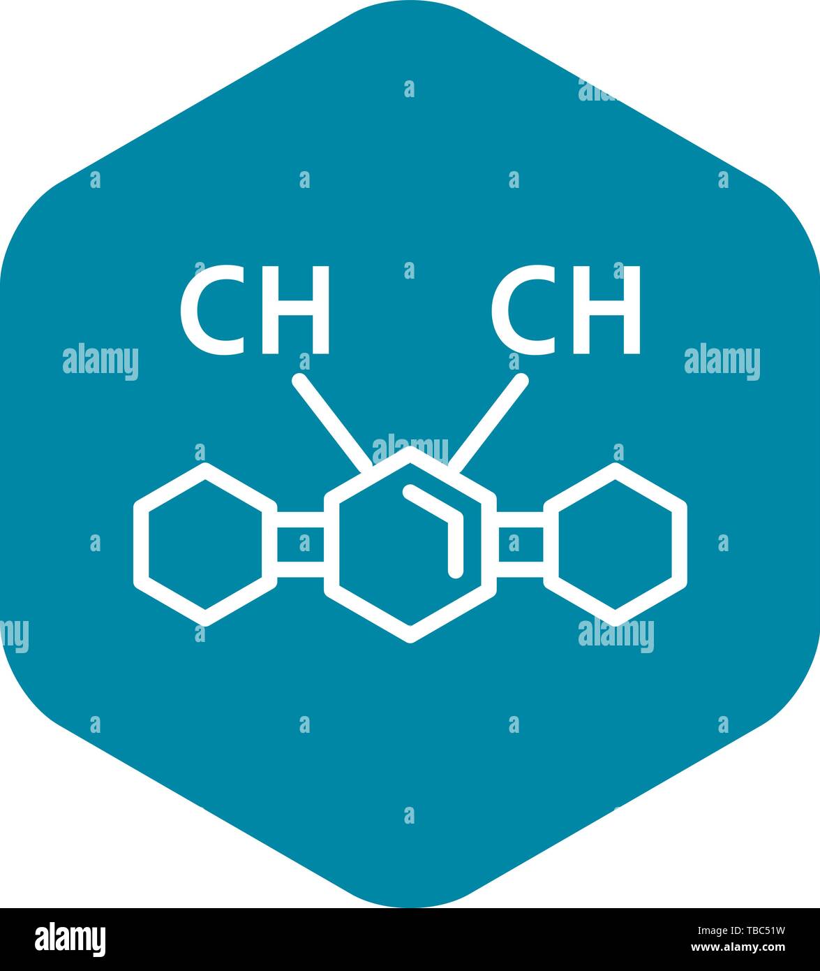 Ch chemical substance icon, outline style Stock Vector