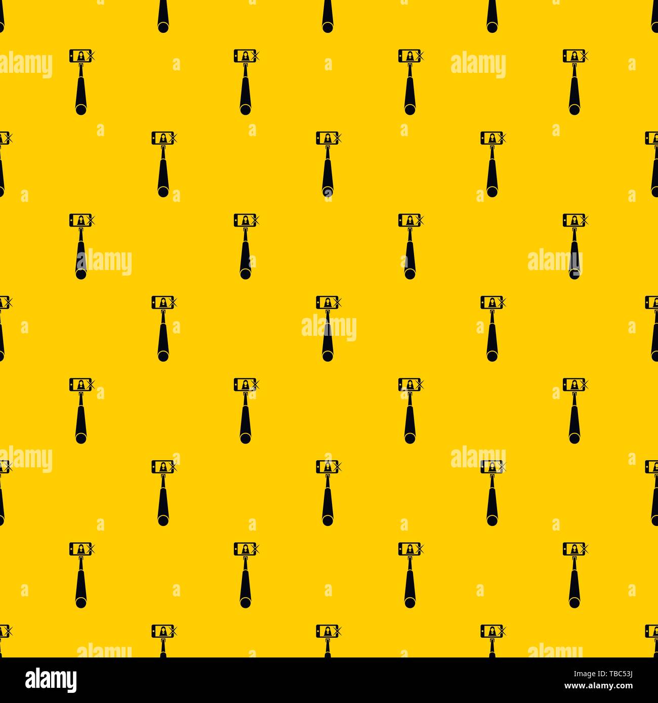Selfie stick with mobile phone pattern vector Stock Vector